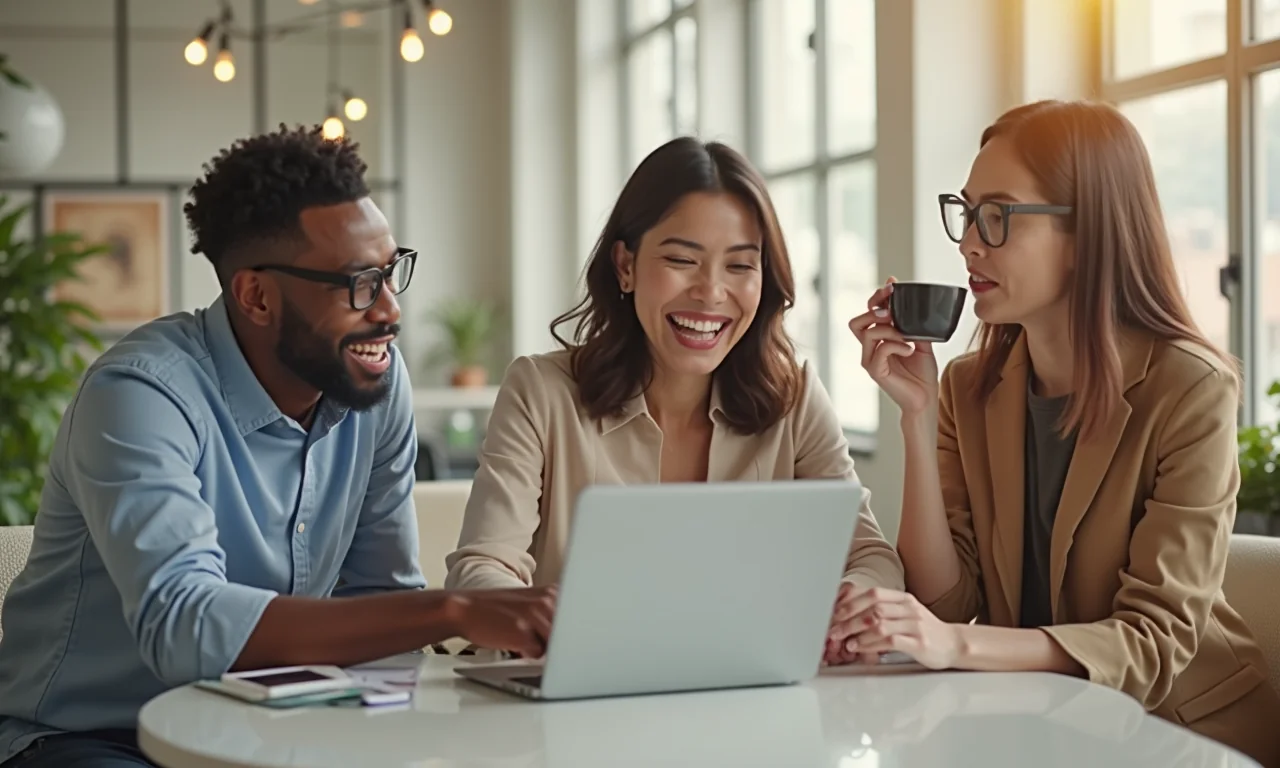 A diverse team collaborates in a bright office, discussing customer satisfaction improvements with live chat.