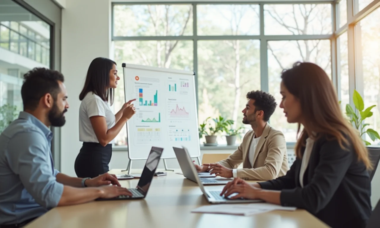 Tim yang beragam berkolaborasi di kantor yang terang, mendiskusikan strategi untuk mempercepat waktu muat situs e-commerce fashion.