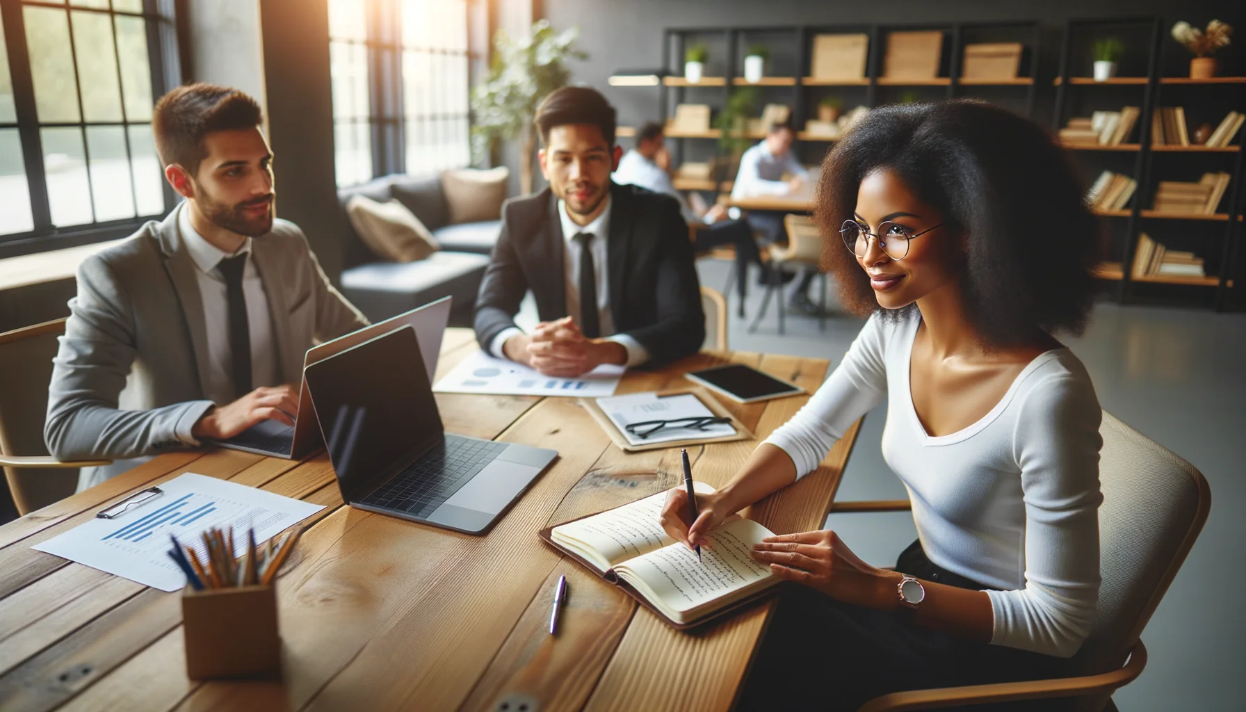 تیم متنوعی که روی سئوی چندزبانه در یک فضای کاری مشترک روشن همکاری میکنند.